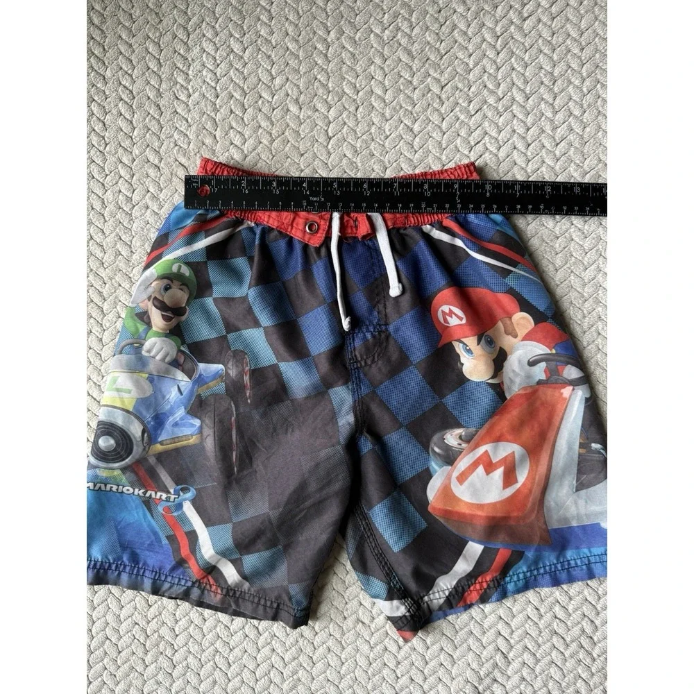 MarioCart Swim Shorts Youth Boys Size‎ 6/7  Red Blue Summer Pool Beach Water